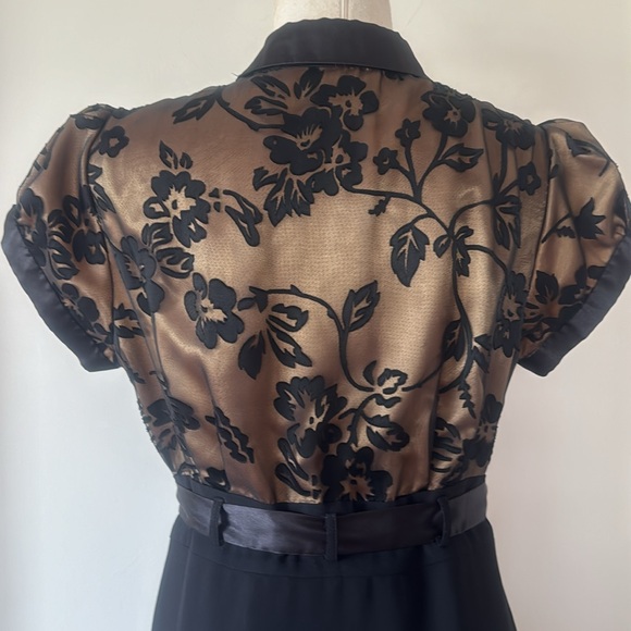 💕Robbie Bee Elegant Black and Gold Dance Dress 12 EUC - Picture 8 of 12